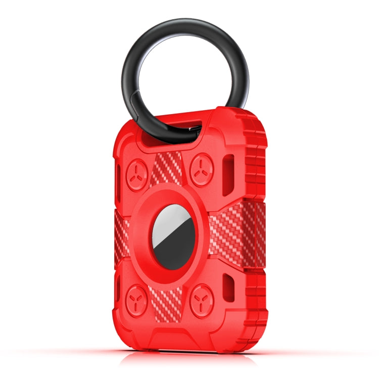 Étui de protection antichoc en fibre de carbone TPU avec boucle de porte-clés, pour AirTag