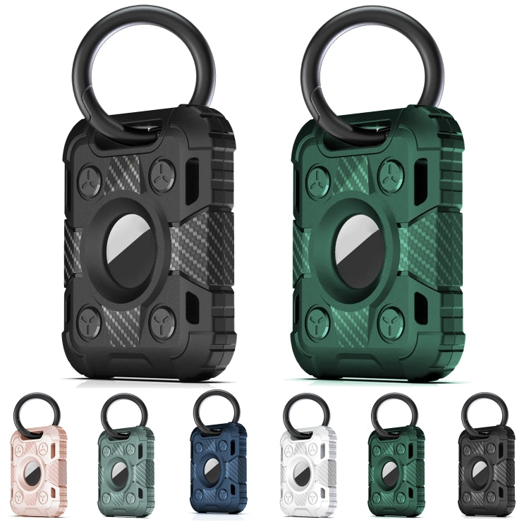 Étui de protection antichoc en fibre de carbone TPU avec boucle de porte-clés, pour AirTag