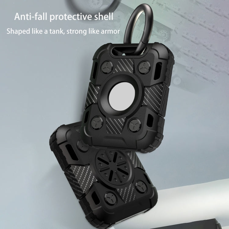 Étui de protection antichoc en fibre de carbone TPU avec boucle de porte-clés, pour AirTag