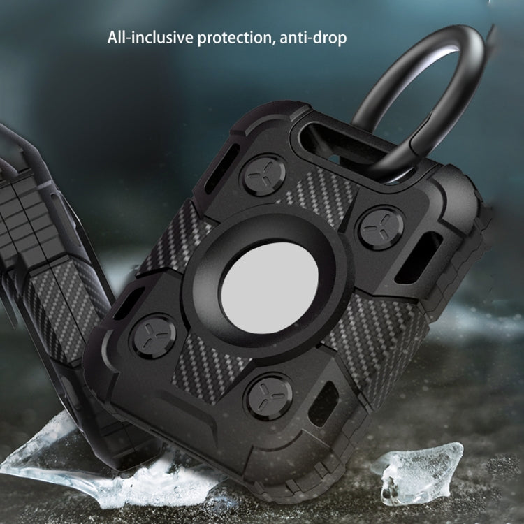 Étui de protection antichoc en fibre de carbone TPU avec boucle de porte-clés, pour AirTag