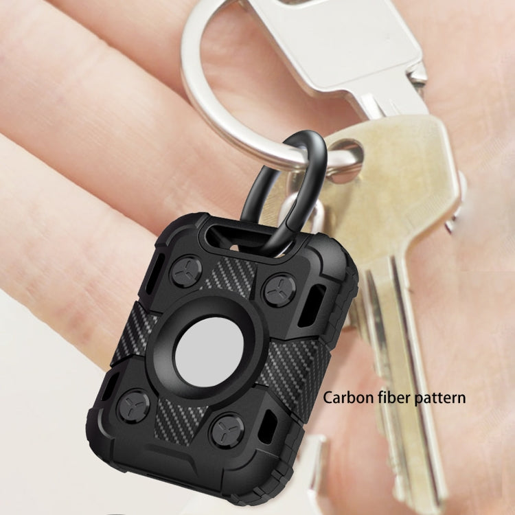Étui de protection antichoc en fibre de carbone TPU avec boucle de porte-clés, pour AirTag