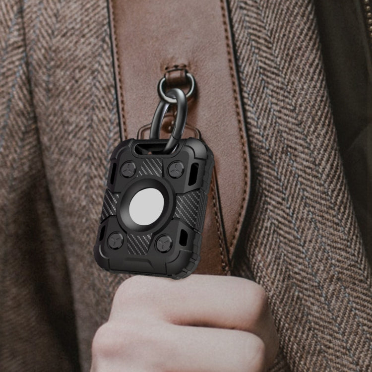 Étui de protection antichoc en fibre de carbone TPU avec boucle de porte-clés, pour AirTag
