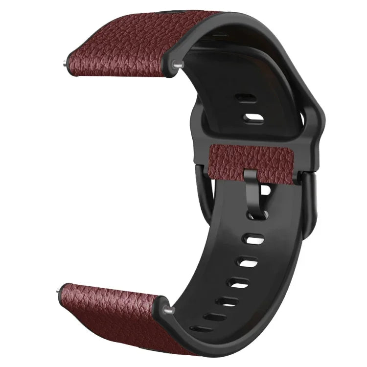 Bracelet de rechange en cuir de vachette double couche, 20 mm, 22 mm