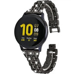 Pour bracelet de montre de rechange en acier à double rangée de diamants pour Samsung Smart Watch, 22 mm