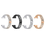 Pour bracelet de montre de rechange en acier à double rangée de diamants pour Samsung Smart Watch, 22 mm