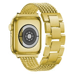 Six-chains Three-beads Steel Replacement Strap Watchband For Apple Watch Series, 7 41mm / 6 & SE & 5 & 4 40mm / 3 & 2 & 1 38mm, 7 45mm / 6 & SE & 5 & 4 44mm / 3 & 2 & 1 42mm