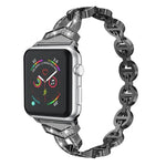 Bracelet de remplacement en acier inoxydable avec diamant pour Apple Watch Series, 7 41mm / 6 & SE & 5 & 4 40mm / 3 & 2 & 1 38mm, 7 45mm / 6 & SE & 5 & 4 44mm / 3 & 2 & 1 42mm