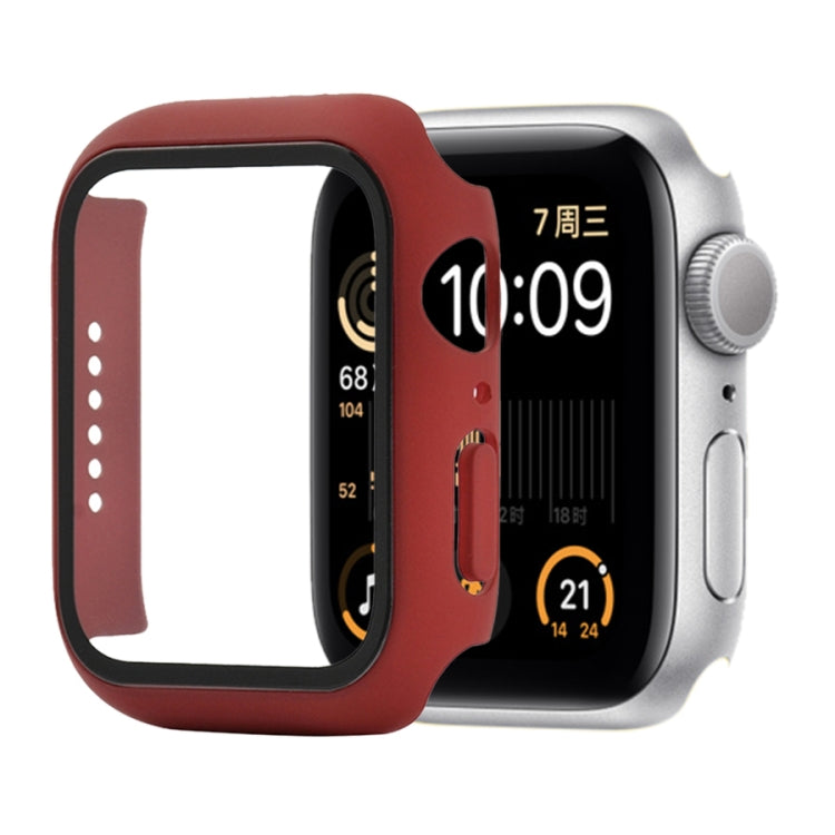 Étui de protection antichoc en PC et verre trempé avec carton d'emballage pour Apple Watch 44 mm (Orange), pour Apple Watch Series 6 / 5 / 4 / Watch SE 44 mm, pour Apple Watch Series 6 & SE & 5 & 4 44 mm, pour Apple Watch Series 3 & 2 & 1 42 mm