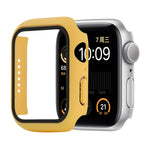 Étui de protection antichoc en PC et verre trempé avec carton d'emballage pour Apple Watch 44 mm (Orange), pour Apple Watch Series 6 / 5 / 4 / Watch SE 44 mm, pour Apple Watch Series 6 & SE & 5 & 4 44 mm, pour Apple Watch Series 3 & 2 & 1 42 mm