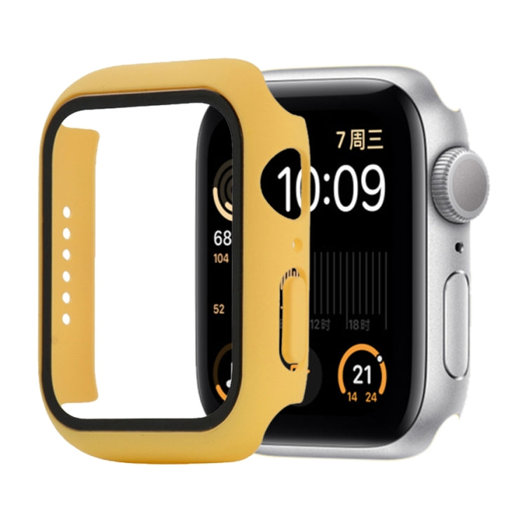 Étui de protection antichoc en PC et verre trempé avec carton d'emballage pour Apple Watch 44 mm (Orange), pour Apple Watch Series 6 / 5 / 4 / Watch SE 44 mm, pour Apple Watch Series 6 & SE & 5 & 4 44 mm, pour Apple Watch Series 3 & 2 & 1 42 mm