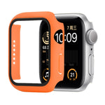 Étui de protection antichoc en PC et verre trempé avec carton d'emballage pour Apple Watch 44 mm (Orange), pour Apple Watch Series 6 / 5 / 4 / Watch SE 44 mm, pour Apple Watch Series 6 & SE & 5 & 4 44 mm, pour Apple Watch Series 3 & 2 & 1 42 mm
