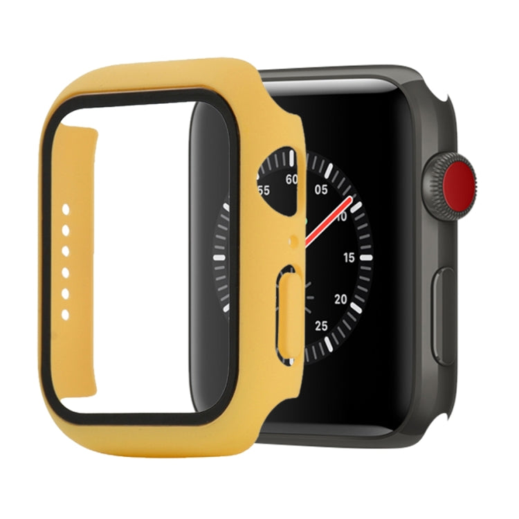 Étui de protection antichoc en PC et verre trempé avec carton d'emballage pour Apple Watch 44 mm (Orange), pour Apple Watch Series 6 / 5 / 4 / Watch SE 44 mm, pour Apple Watch Series 6 & SE & 5 & 4 44 mm, pour Apple Watch Series 3 & 2 & 1 42 mm