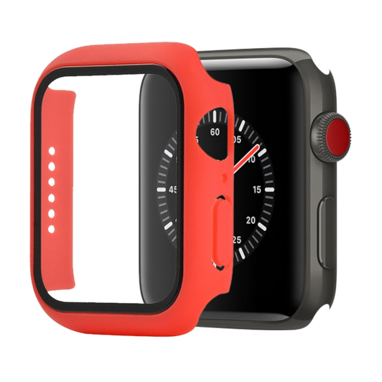Étui de protection antichoc en PC et verre trempé avec carton d'emballage pour Apple Watch 44 mm (Orange), pour Apple Watch Series 6 / 5 / 4 / Watch SE 44 mm, pour Apple Watch Series 6 & SE & 5 & 4 44 mm, pour Apple Watch Series 3 & 2 & 1 42 mm