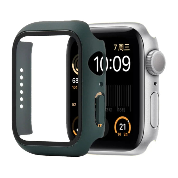 Étui de protection antichoc en PC et verre trempé avec carton d'emballage pour Apple Watch 44mm (Orange), pour Apple Watch Series 6 / 5 / 4 / Watch SE 40mm, pour Apple Watch Series 3 & 2 & 1 38mm
