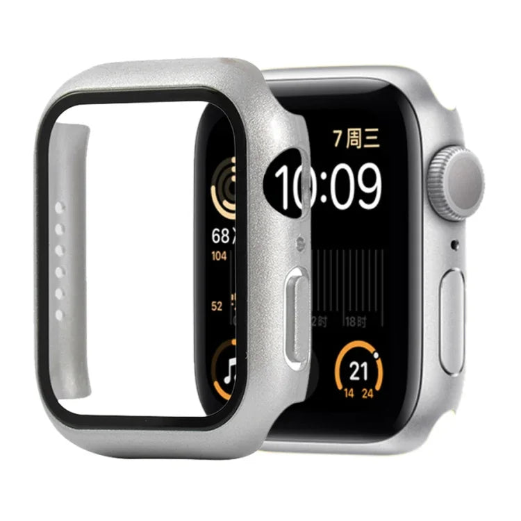 Étui de protection antichoc en PC et verre trempé avec carton d'emballage pour Apple Watch 44mm (Orange), pour Apple Watch Series 6 / 5 / 4 / Watch SE 40mm, pour Apple Watch Series 3 & 2 & 1 38mm