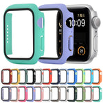 Étui de protection antichoc en PC et verre trempé avec carton d'emballage pour Apple Watch 44mm (Orange), pour Apple Watch Series 6 / 5 / 4 / Watch SE 40mm, pour Apple Watch Series 3 & 2 & 1 38mm