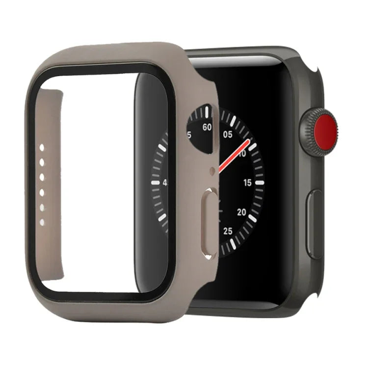 Étui de protection antichoc en PC et verre trempé avec carton d'emballage pour Apple Watch 44mm (Orange), pour Apple Watch Series 6 / 5 / 4 / Watch SE 40mm, pour Apple Watch Series 3 & 2 & 1 38mm