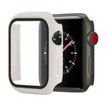 Étui de protection antichoc en PC et verre trempé avec carton d'emballage pour Apple Watch 44mm (Orange), pour Apple Watch Series 6 / 5 / 4 / Watch SE 40mm, pour Apple Watch Series 3 & 2 & 1 38mm