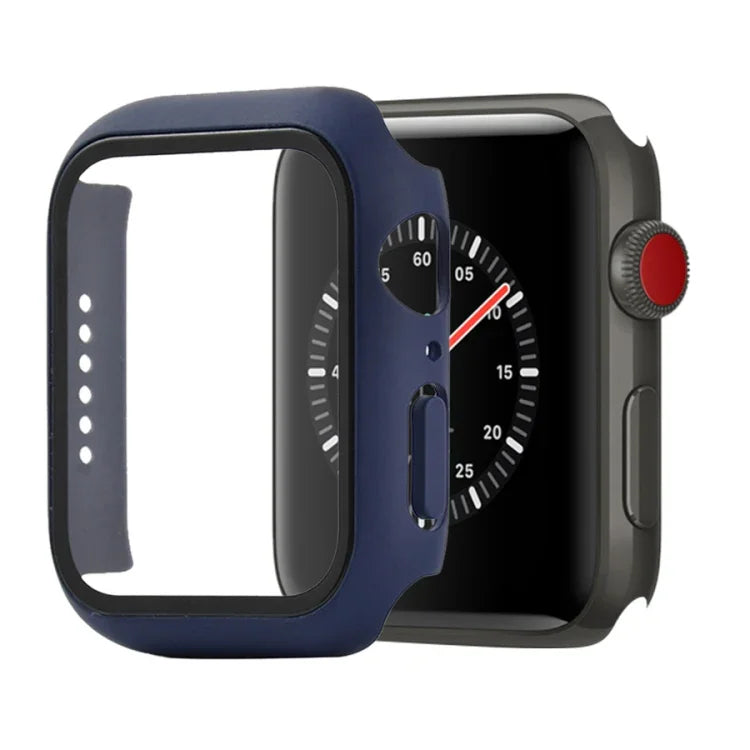 Étui de protection antichoc en PC et verre trempé avec carton d'emballage pour Apple Watch 44mm (Orange), pour Apple Watch Series 6 / 5 / 4 / Watch SE 40mm, pour Apple Watch Series 3 & 2 & 1 38mm