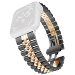Bracelet de montre de remplacement en acier inoxydable à cinq perles pour femmes Largeur: 20 mm Pour Apple Watch Series, 7 45 mm / 6 & SE & 5 & 4 44 mm / 3 & 2 & 1 42 mm, 7 41 mm / 6 & SE & 5 & 4 40 mm / 3 & 2 & 1 38 mm