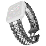 Bracelet de montre de remplacement en acier inoxydable à cinq perles pour femmes Largeur: 20 mm Pour Apple Watch Series, 7 45 mm / 6 & SE & 5 & 4 44 mm / 3 & 2 & 1 42 mm, 7 41 mm / 6 & SE & 5 & 4 40 mm / 3 & 2 & 1 38 mm