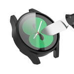 Étui de protection en polycarbonate avec film en verre trempé, pour Samsung Galaxy Watch4 40 mm et 44 mm
