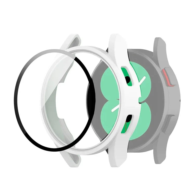Étui de protection en polycarbonate avec film en verre trempé, pour Samsung Galaxy Watch4 40 mm et 44 mm