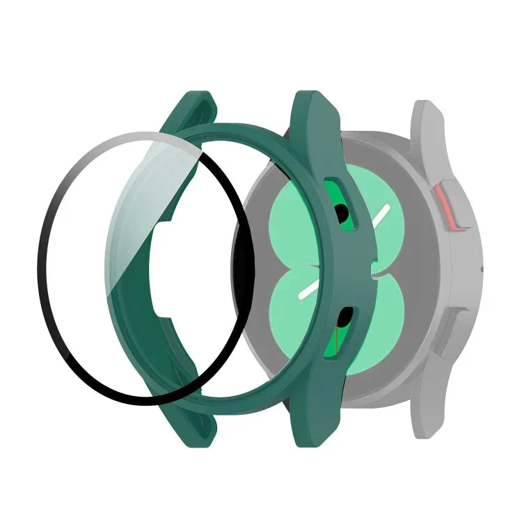 Étui de protection en polycarbonate avec film en verre trempé, pour Samsung Galaxy Watch4 40 mm et 44 mm