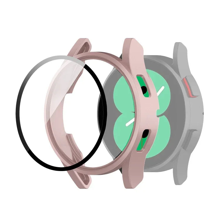 Étui de protection en polycarbonate avec film en verre trempé, pour Samsung Galaxy Watch4 40 mm et 44 mm