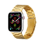 Bracelet de montre de remplacement en métal ultra-fin à trois perles pour Apple Watch Series, 7 41 mm / 6 & SE & 5 & 4 40 mm / 3 & 2 & 1 38 mm, 7 45 mm / 6 & SE & 5 & 4 44 mm / 3 & 2 & 1 42 mm