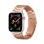 Bracelet de montre de remplacement en métal ultra-fin à trois perles pour Apple Watch Series, 7 41 mm / 6 & SE & 5 & 4 40 mm / 3 & 2 & 1 38 mm, 7 45 mm / 6 & SE & 5 & 4 44 mm / 3 & 2 & 1 42 mm