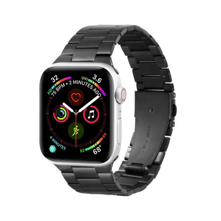 Bracelet de montre de remplacement en métal ultra-fin à trois perles pour Apple Watch Series, 7 41 mm / 6 & SE & 5 & 4 40 mm / 3 & 2 & 1 38 mm, 7 45 mm / 6 & SE & 5 & 4 44 mm / 3 & 2 & 1 42 mm