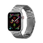 Bracelet de montre de remplacement en métal ultra-fin à trois perles pour Apple Watch Series, 7 41 mm / 6 & SE & 5 & 4 40 mm / 3 & 2 & 1 38 mm, 7 45 mm / 6 & SE & 5 & 4 44 mm / 3 & 2 & 1 42 mm