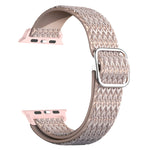 Bracelet de remplacement élastique à texture rhomboïdale réglable pour Apple Watch Series, 7 41 mm / 6 & SE & 5 & 4 40 mm / 3 & 2 & 1 38 mm, 7 45 mm / 6 & SE & 5 & 4 44 mm / 3 & 2 & 1 42 mm