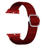 Bracelet de remplacement élastique à texture rhomboïdale réglable pour Apple Watch Series, 7 41 mm / 6 & SE & 5 & 4 40 mm / 3 & 2 & 1 38 mm, 7 45 mm / 6 & SE & 5 & 4 44 mm / 3 & 2 & 1 42 mm
