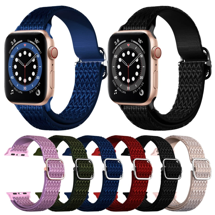 Bracelet de remplacement élastique à texture rhomboïdale réglable pour Apple Watch Series, 7 41 mm / 6 & SE & 5 & 4 40 mm / 3 & 2 & 1 38 mm, 7 45 mm / 6 & SE & 5 & 4 44 mm / 3 & 2 & 1 42 mm