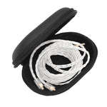 KZ Boîte de rangement ovale en cuir synthétique pour câble de données, chargeur et écouteurs, Ovale
