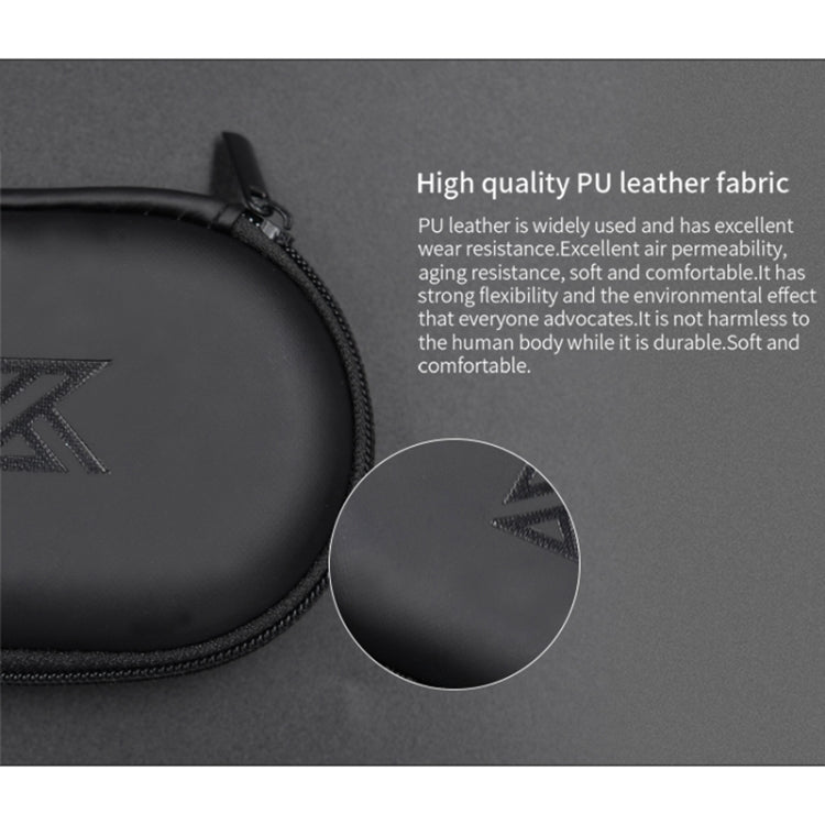 KZ Boîte de rangement ovale en cuir synthétique pour câble de données, chargeur et écouteurs, Ovale