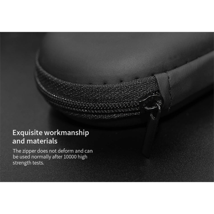 KZ Boîte de rangement ovale en cuir synthétique pour câble de données, chargeur et écouteurs, Ovale