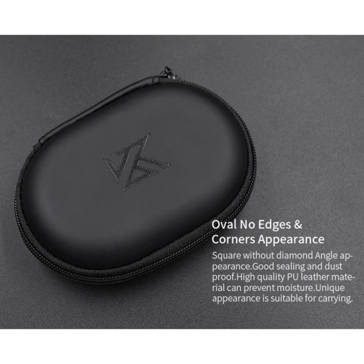 KZ Boîte de rangement ovale en cuir synthétique pour câble de données, chargeur et écouteurs, Ovale