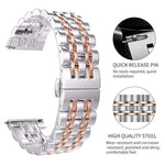 Bracelet de remplacement en acier à sept maillons, version femme 20 mm, version homme 22 mm