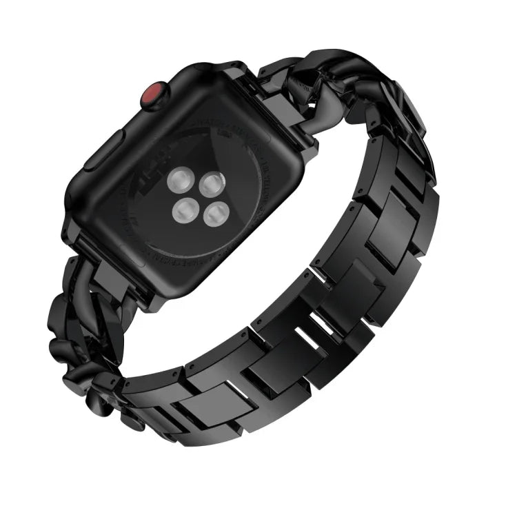 Single Row Denim Diamond Alloy Watchband, For Apple Watch Series 8&7 41mm / SE 2&6&SE&5&4 40mm / 3&2&1 38mm, For Apple Watch Series 8&7 45mm / SE 2&6&SE&5&4 44mm / 3&2&1 42mm