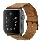 Bracelet de montre en cuir véritable ciré à l'huile, pour Apple Watch Series 8&7 41mm / SE 2&6&SE&5&4 40mm / 3&2&1 38mm, pour Apple Watch Series 7 41mm / 6 & SE & 5 & 4 40mm / 3 & 2 & 1 38mm