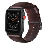 Bracelet de montre en cuir véritable ciré à l'huile, pour Apple Watch Series 8&7 41mm / SE 2&6&SE&5&4 40mm / 3&2&1 38mm, pour Apple Watch Series 7 41mm / 6 & SE & 5 & 4 40mm / 3 & 2 & 1 38mm