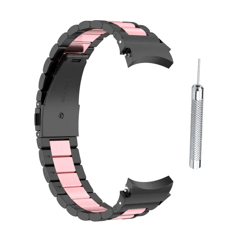 Bracelet de montre de remplacement en acier à trois maillons, pour Samsung Galaxy Watch4 / Watch4 Classic