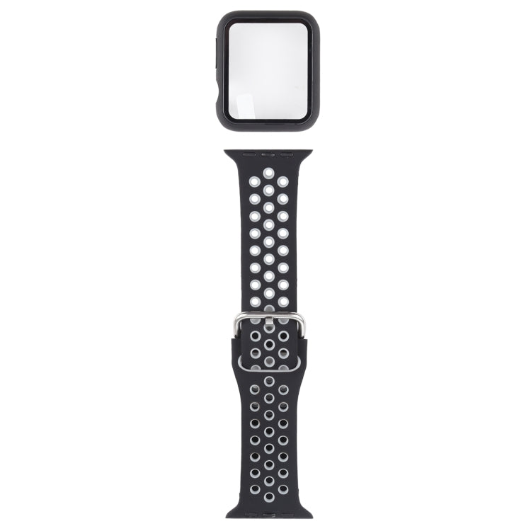 Bracelet de remplacement en silicone + étui de protection avec protection d'écran pour Apple Watch Series, 3 & 2 & 1 38 mm, pour Apple Watch Series 6 / 5 / 4 / Watch SE 40 mm