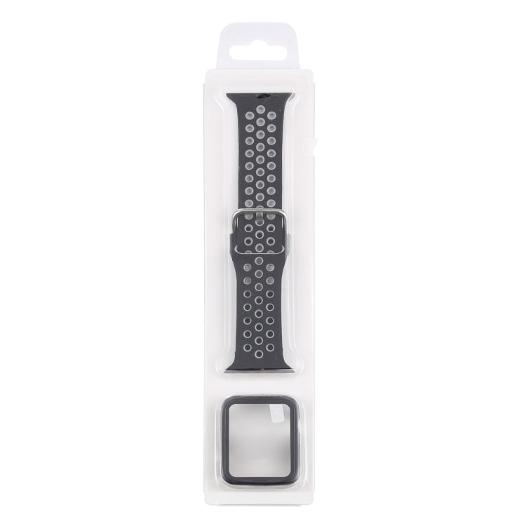 Bracelet de remplacement en silicone + étui de protection avec protection d'écran pour Apple Watch Series, 3 & 2 & 1 38 mm, pour Apple Watch Series 6 / 5 / 4 / Watch SE 40 mm