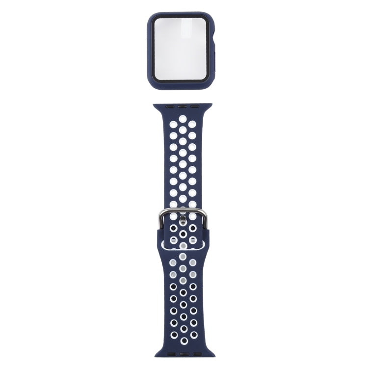 Bracelet de remplacement en silicone + étui de protection avec protection d'écran pour Apple Watch Series, 3 & 2 & 1 38 mm, pour Apple Watch Series 6 / 5 / 4 / Watch SE 40 mm
