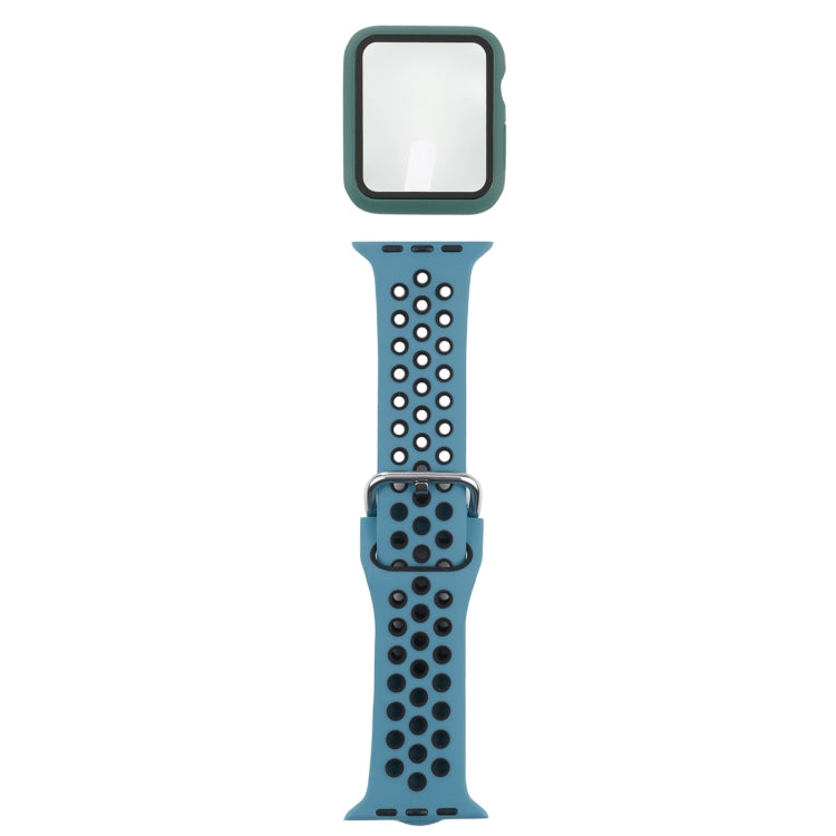 Bracelet de remplacement en silicone + étui de protection avec protection d'écran pour Apple Watch Series, 3 & 2 & 1 38 mm, pour Apple Watch Series 6 / 5 / 4 / Watch SE 40 mm