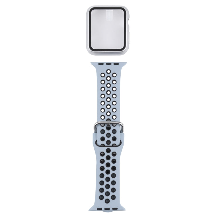 Bracelet de remplacement en silicone + étui de protection avec protection d'écran pour Apple Watch Series, 3 & 2 & 1 38 mm, pour Apple Watch Series 6 / 5 / 4 / Watch SE 40 mm